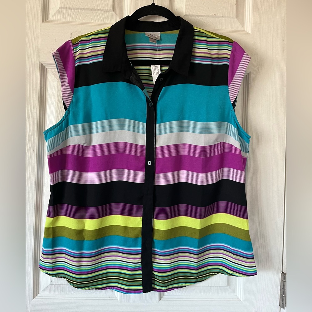 Worthington Multicolor Striped Button Down Shirt